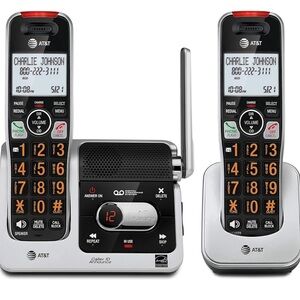 AT&T BL102-2 DECT 6.0 2-Handset Cordless Phone & Answering Machine, Nearly New